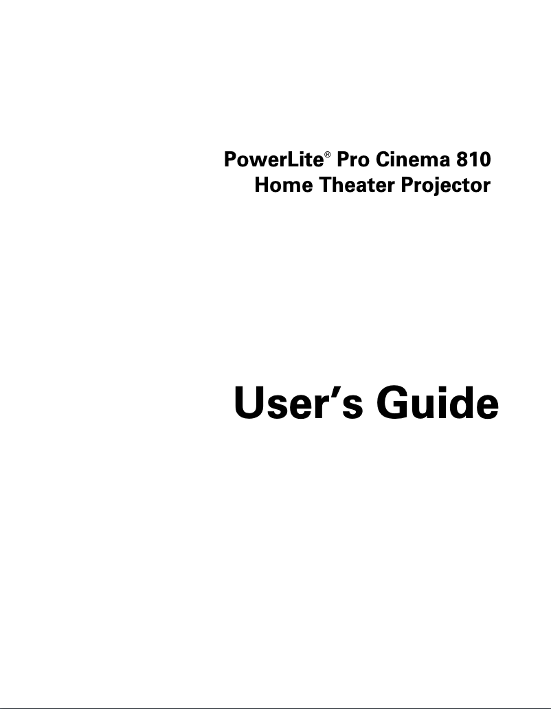 Imagen de la primera página del manual del dispositivo PowerLite Pro Cinema 810 HQV