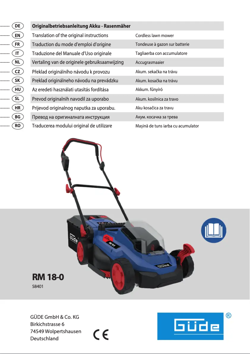 Page n°1 - Manuel utilisateur Güde RM 18-0