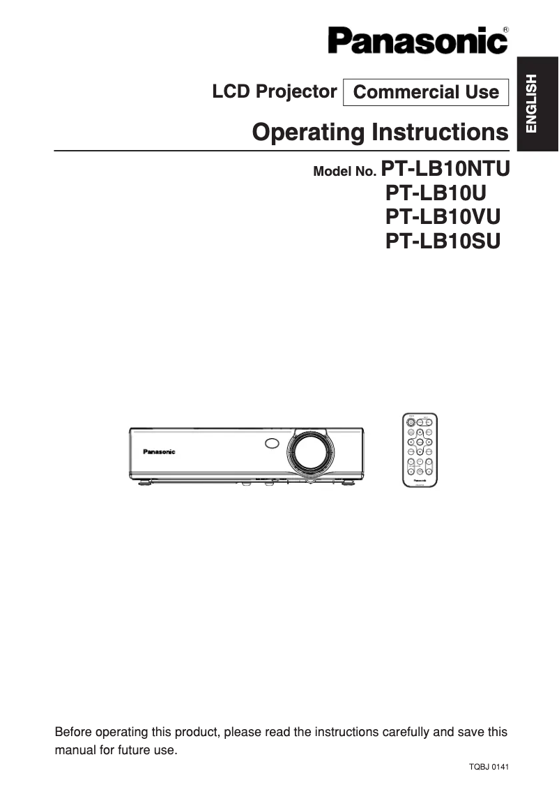 Imagen de la primera página del manual del dispositivo PT-LB10VU
