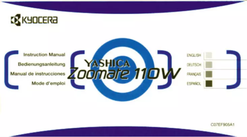 Image de la première page du manuel de l'appareil Zoomate 110