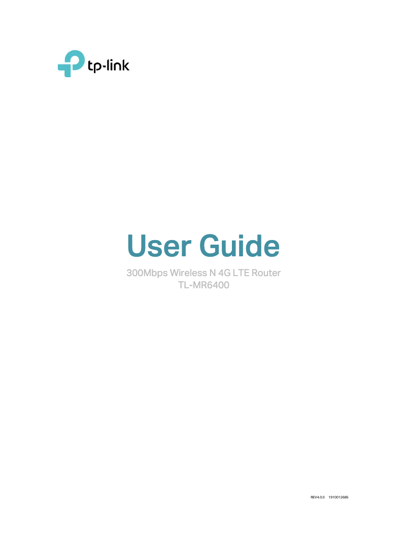 Página 1 del manual Manual de usuario TP-Link TL-MR6400 V3