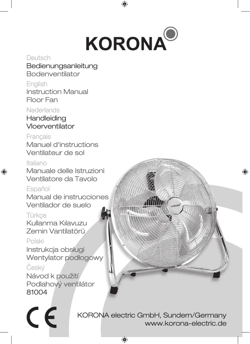 Page 1 de la notice Manuel utilisateur Korona 81004