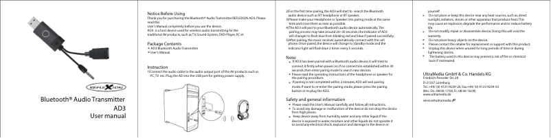 Página 1 del manual Manual de usuario Reflexion AD3N