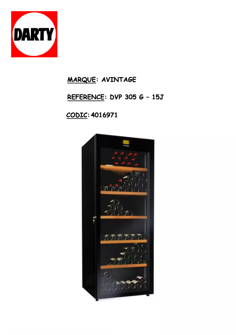 Page n°1 - Manuel utilisateur Avintage DVP305G