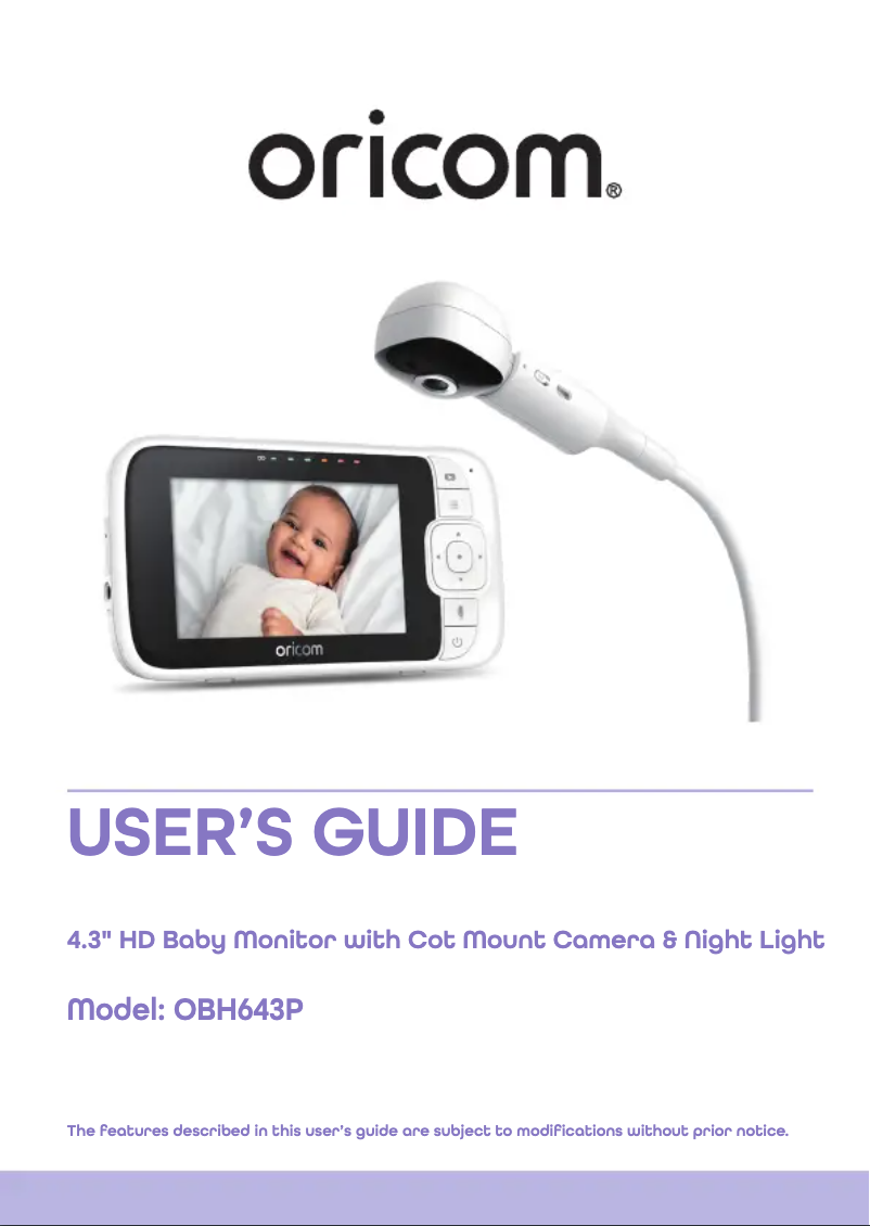 Page 1 de la notice Manuel utilisateur Oricom OBH643P