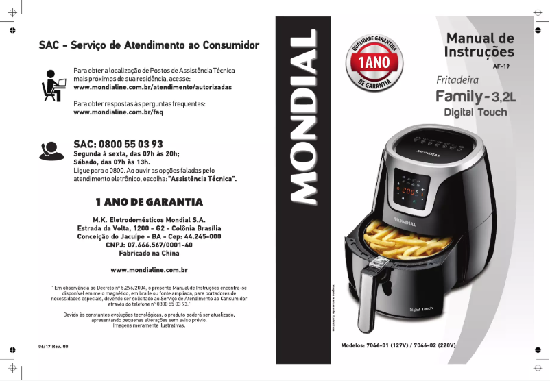 Page n°1 - Manuel utilisateur Mondial Family Digital Touch AF-19