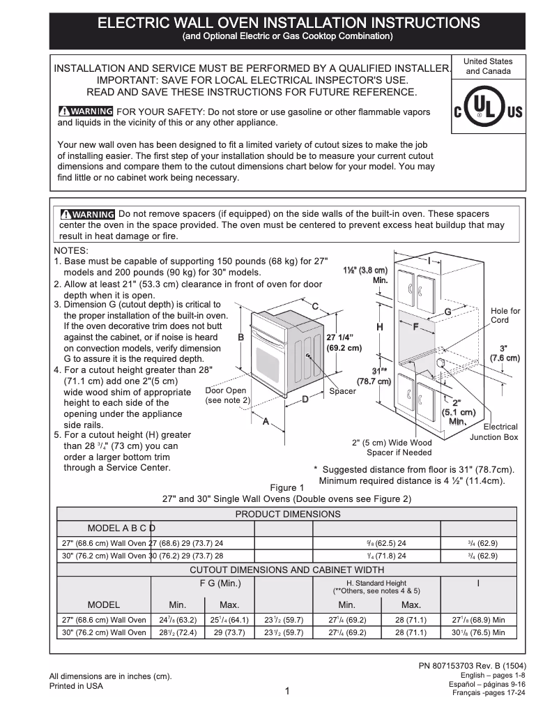 Page 1 de la notice Guide d'installation Electrolux ICON E30EW85PPS