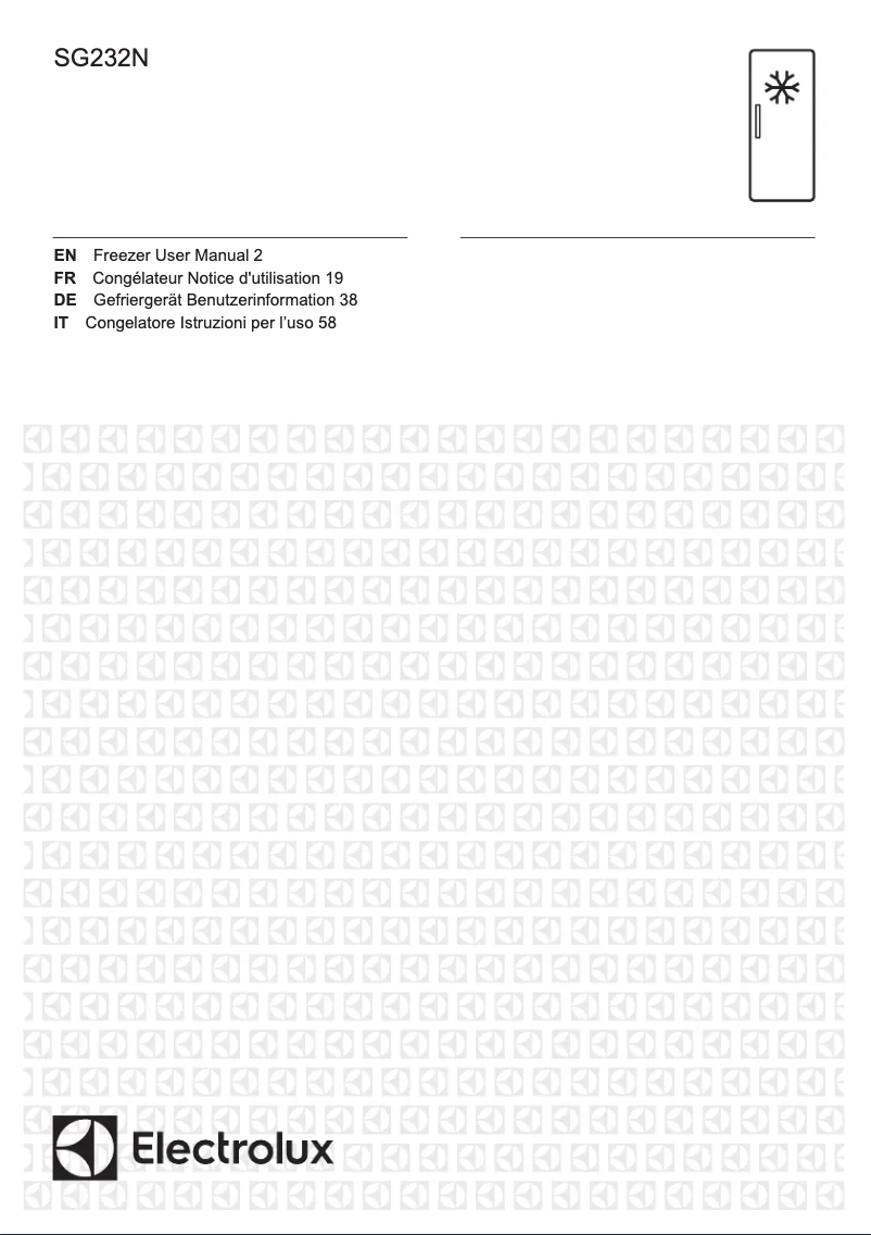 Page 1 de la notice Manuel utilisateur Electrolux SG232N