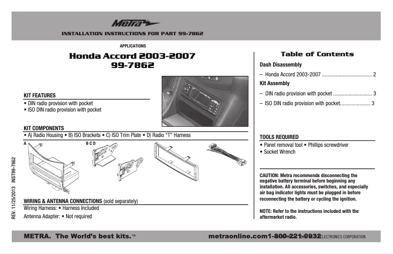 Image de la première page du manuel de l'appareil 99-7862