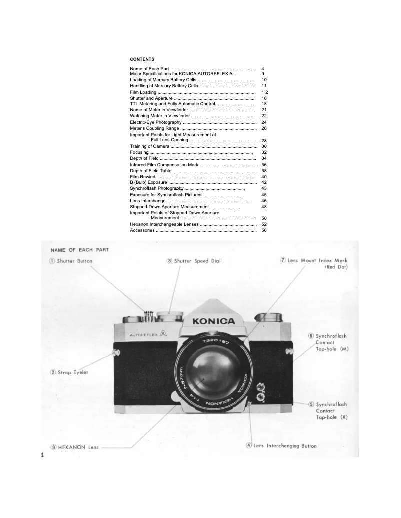 Page 1 de la notice Manuel utilisateur Konica Minolta AutoReflex A