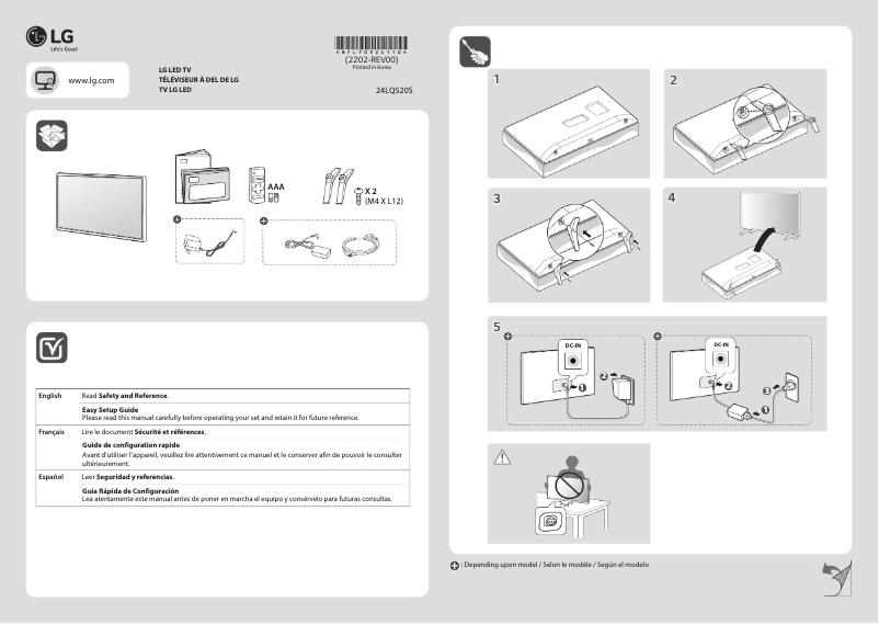 Image de la première page du manuel de l'appareil 24LQ520S