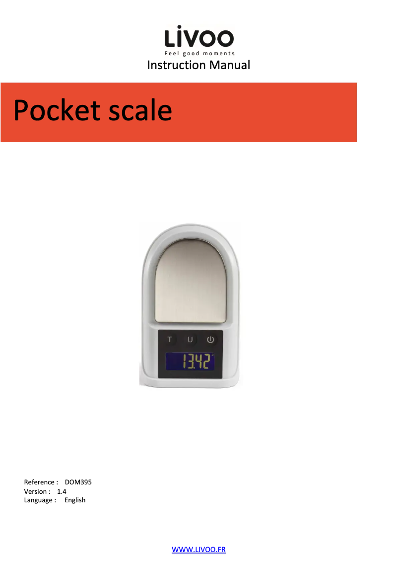 Page 1 de la notice Manuel utilisateur Livoo DOM395