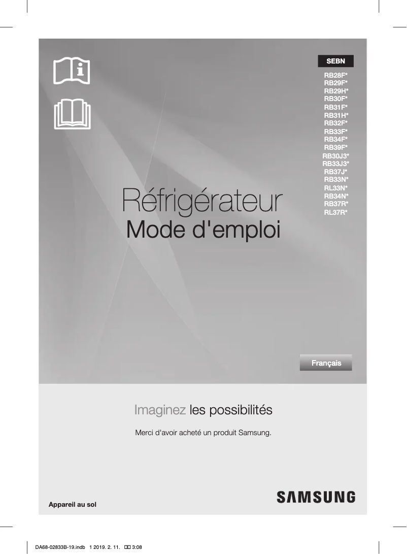 Image de la première page du manuel de l'appareil RB37J502VB1/EF