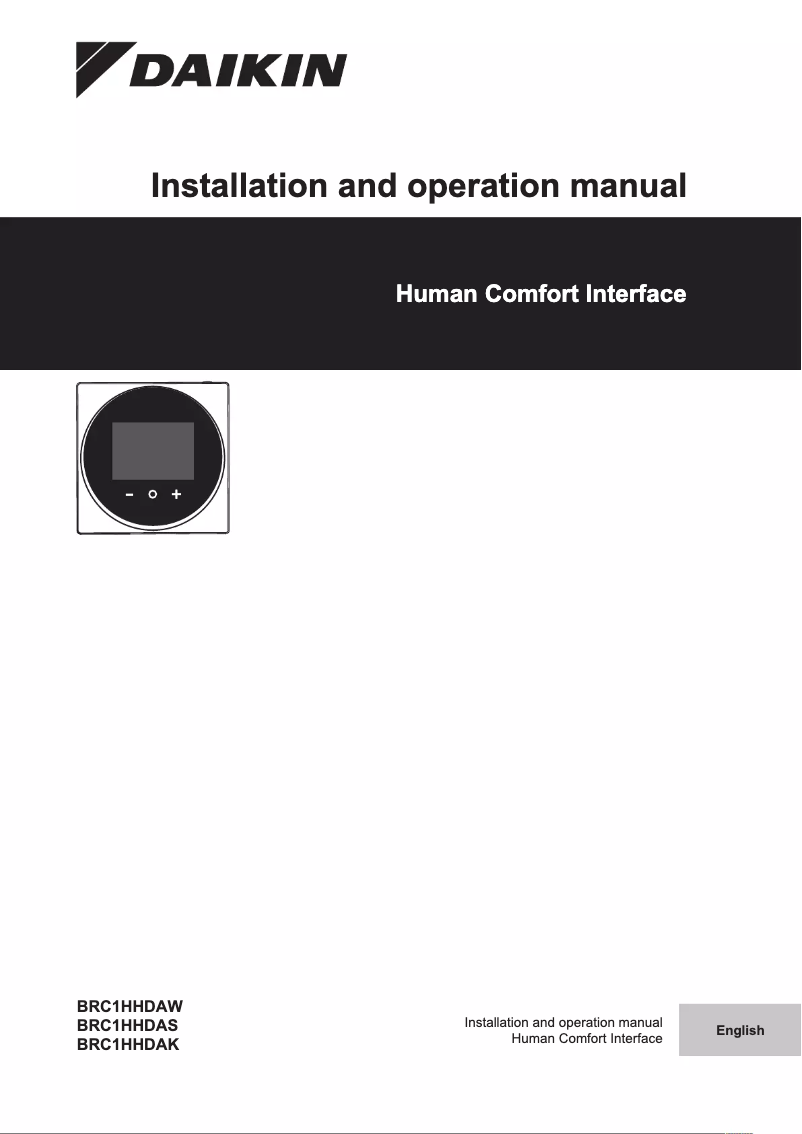 Page 1 de la notice Manuel utilisateur Daikin BRC1HHDAS