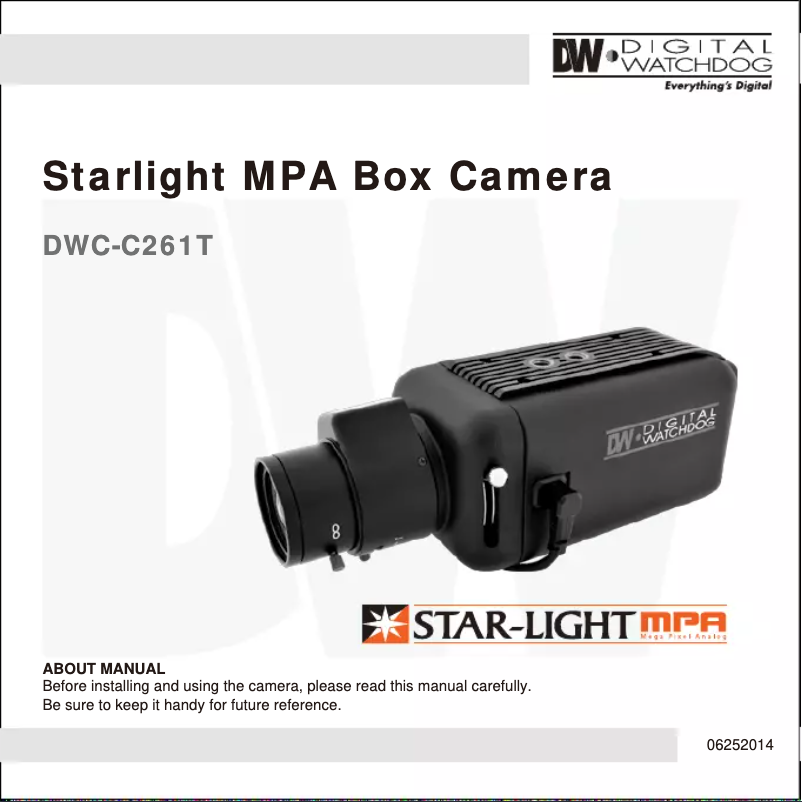 Page 1 de la notice Manuel utilisateur Digital Watchdog Star-Light MPA DWC-C261T
