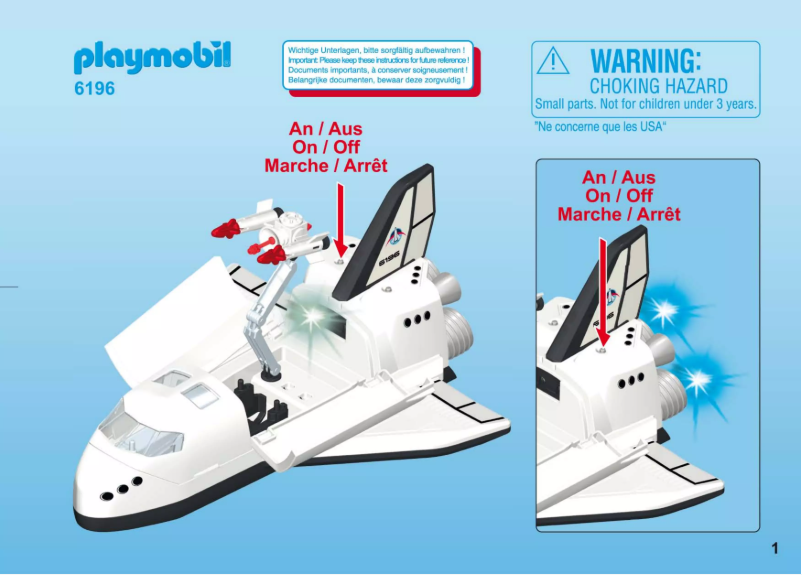 Image de la première page du manuel de l'appareil City Action Space Shuttle 6196
