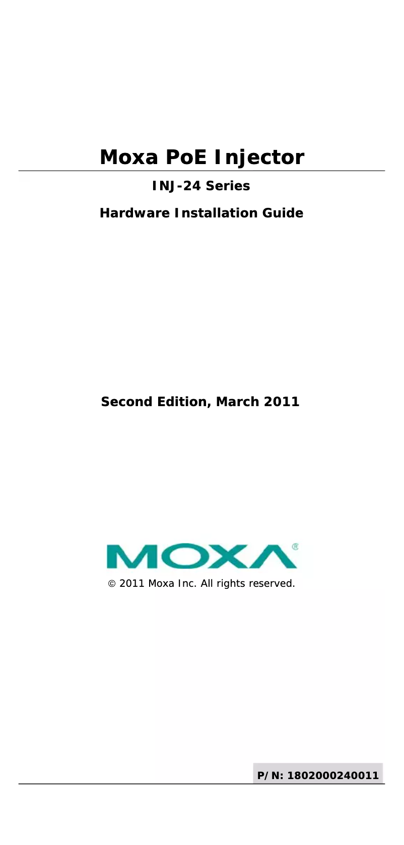 Page 1 de la notice Manuel utilisateur Moxa INJ-24