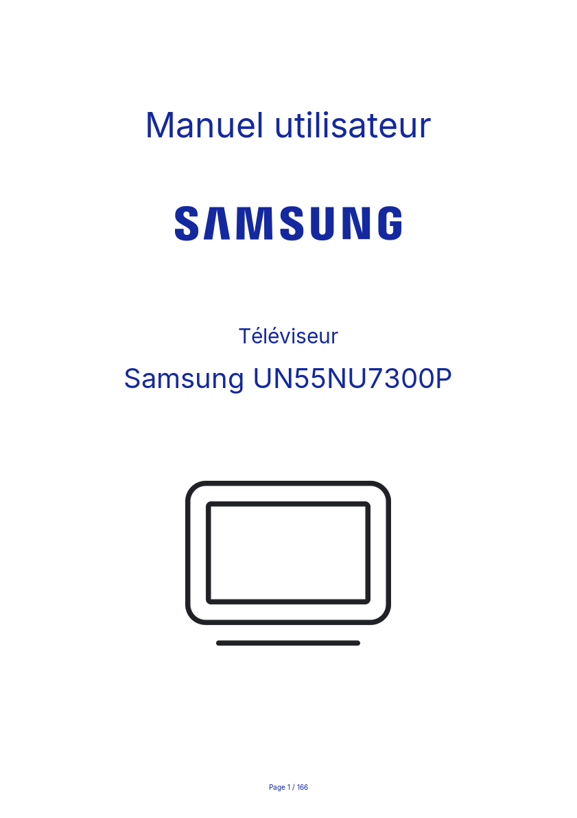 Image de la première page du manuel de l'appareil UN55NU7300P
