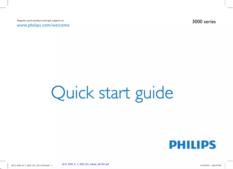 Page 1 de la notice Guide de démarrage rapide Philips 42PFL3527H