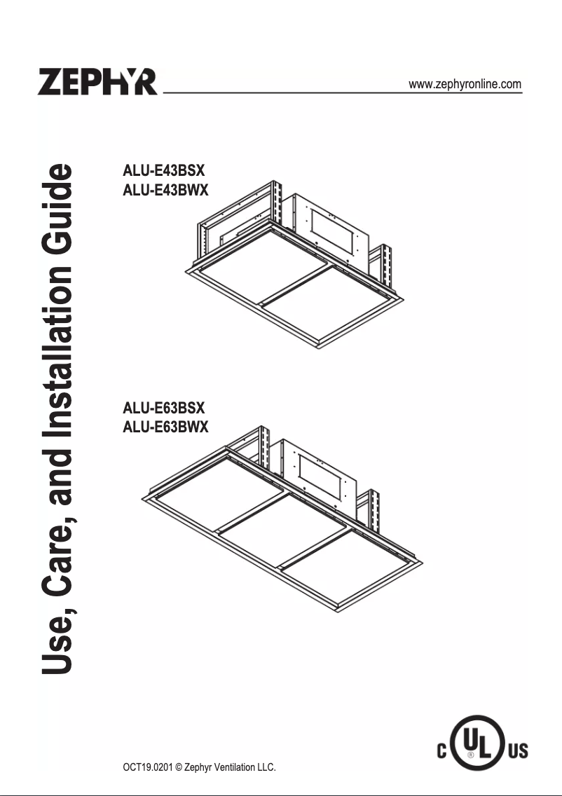 Page n°1 - Guide d'installation Zephyr ALU-E43BSX