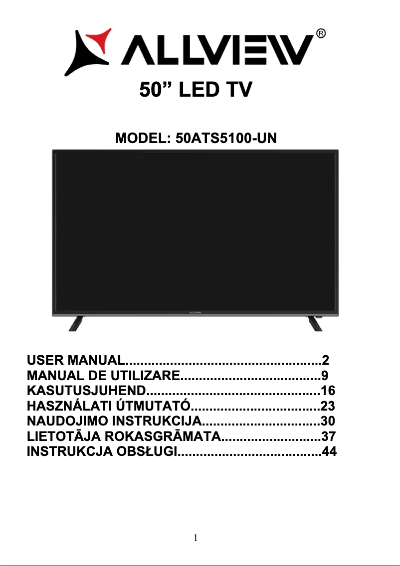 Page 1 de la notice Manuel utilisateur Allview 50ATS5100-UN