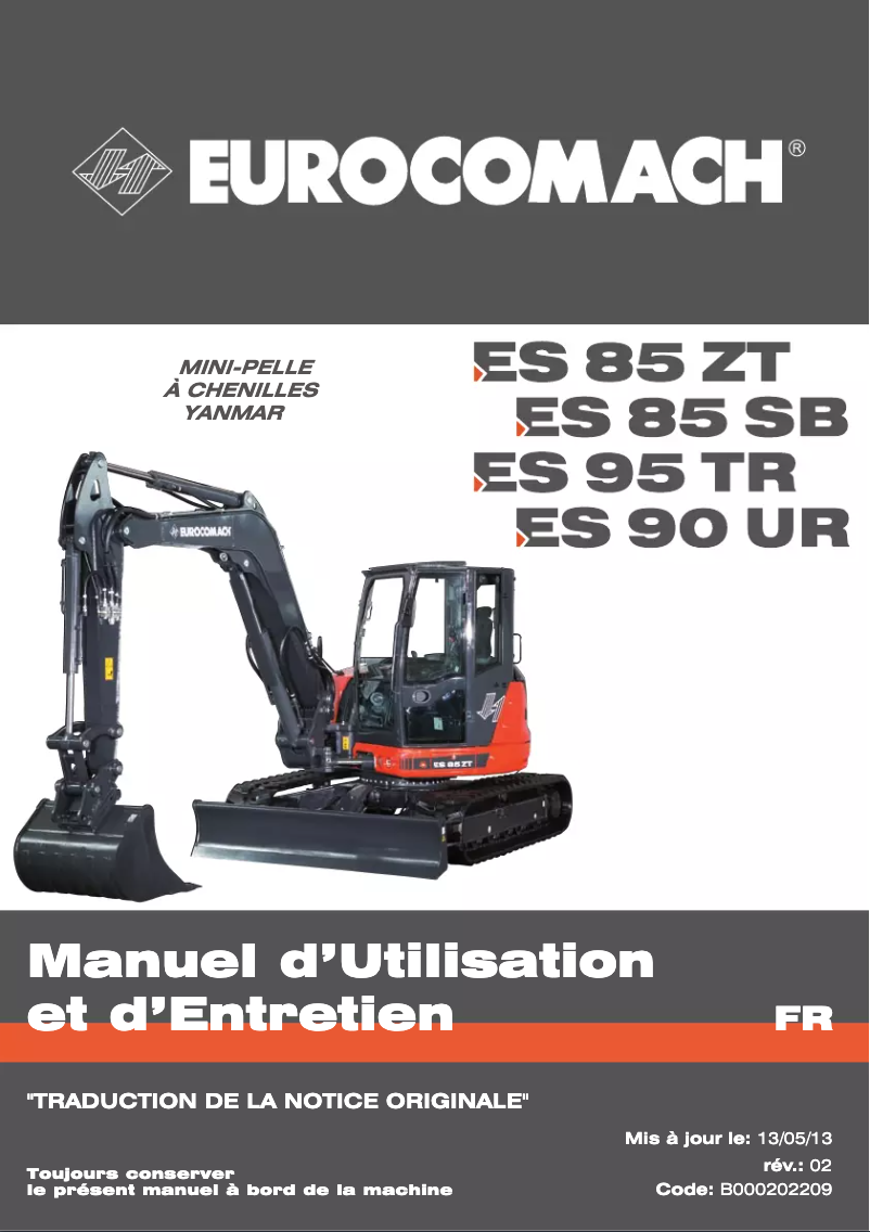 Page n°1 - Manuel utilisateur Eurocomach ES 85 ZT
