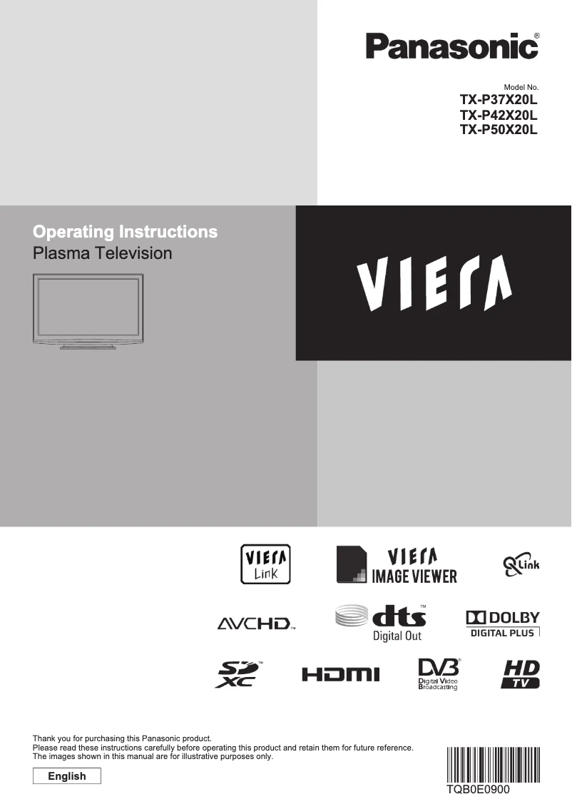 Imagen de la primera página del manual del dispositivo TX-P50X20L