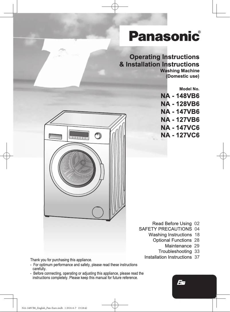 Page 1 de la notice Manuel utilisateur Panasonic NA-147VB6WNR