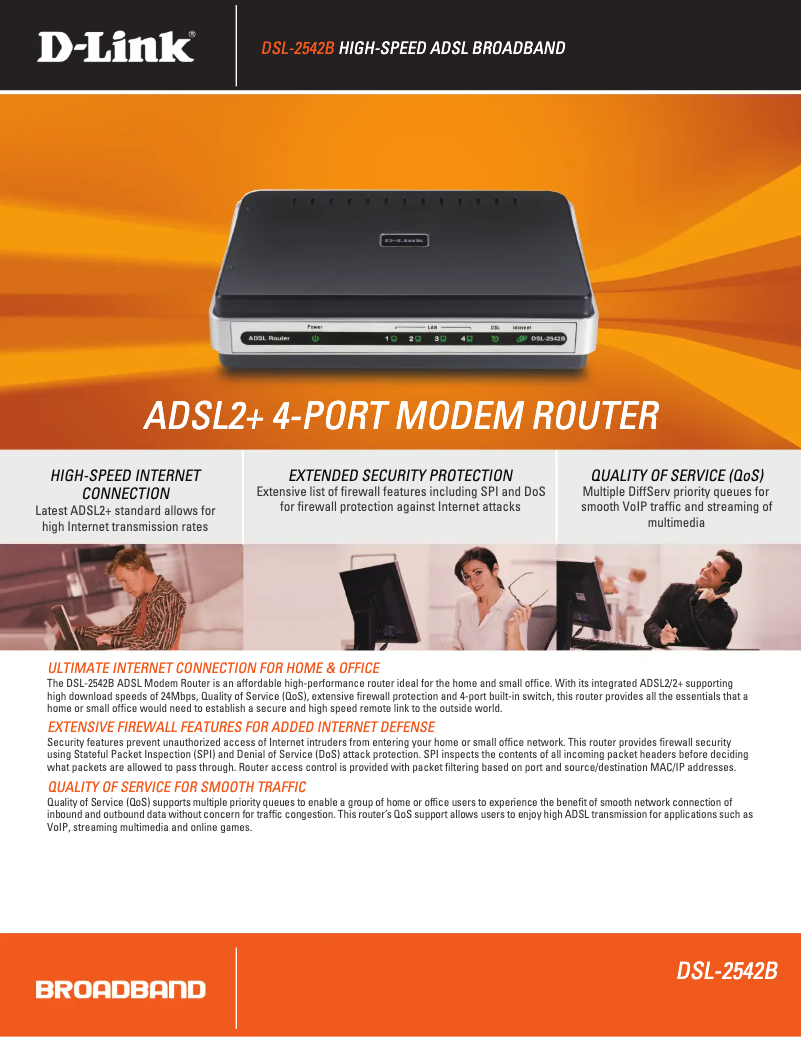 Image de la première page du manuel de l'appareil DSL-2542B