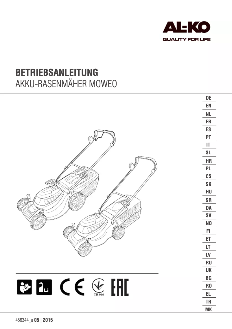 Page n°1 - Manuel utilisateur AL-KO Moweo 46.5 Li SP