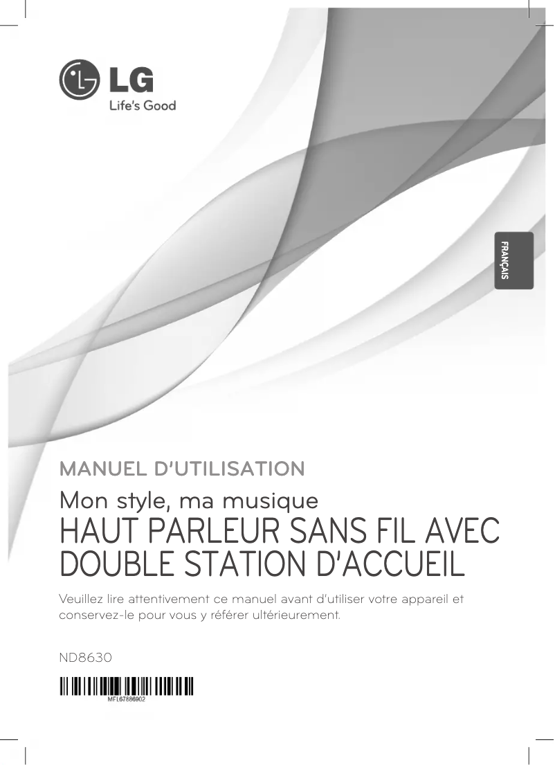 Page 1 de la notice Manuel utilisateur LG ND8630