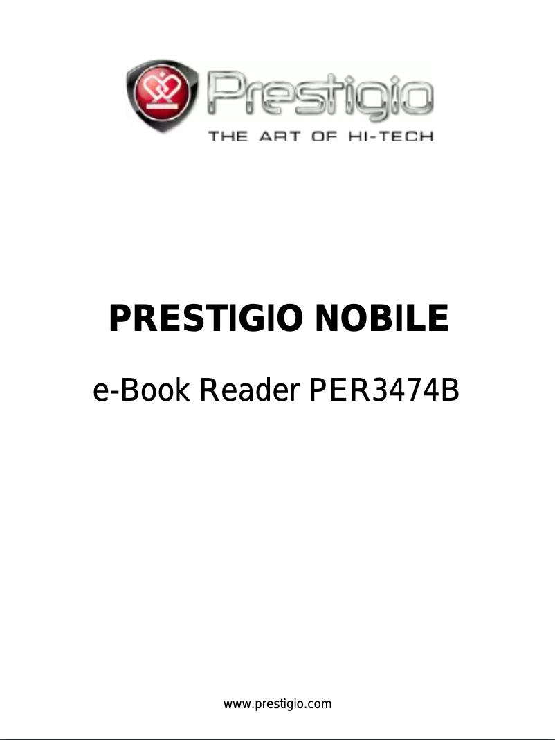 Page 1 de la notice Manuel utilisateur Prestigio MultiReader 3474