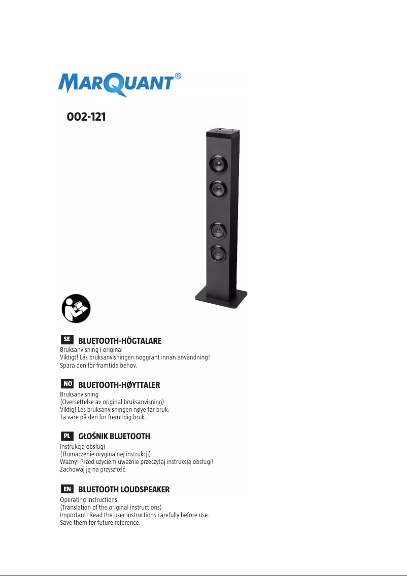 Página 1 del manual Manual de usuario Marquant 002-121