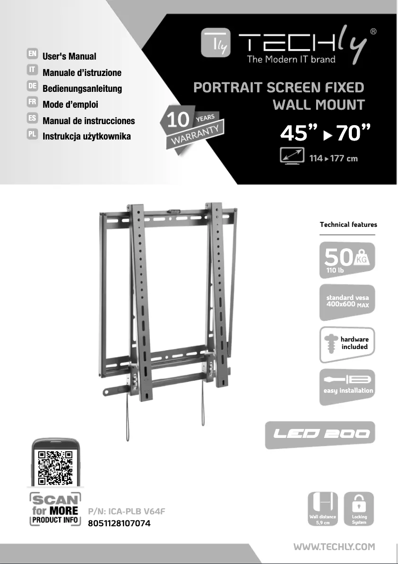 Page 1 de la notice Manuel utilisateur Techly ICA-PLB V64F