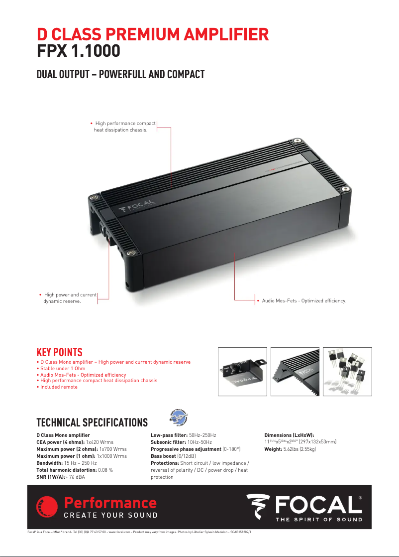 Page n°1 - Fiche technique Focal FPX 1.1000