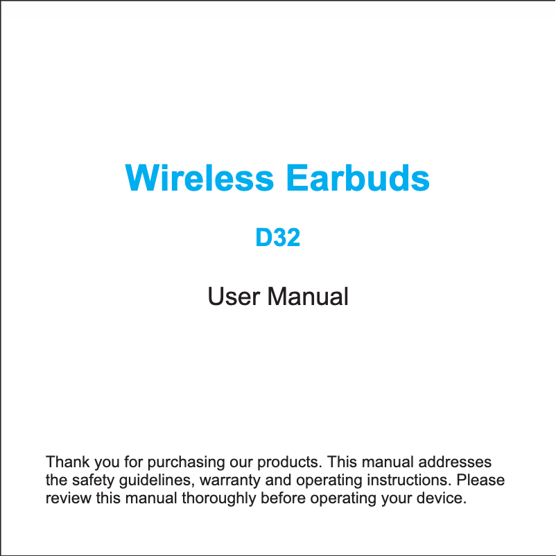 Image de la première page du manuel de l'appareil D32