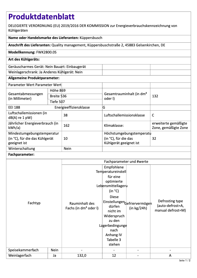 Image de la première page du manuel de l'appareil FWK2800.0S