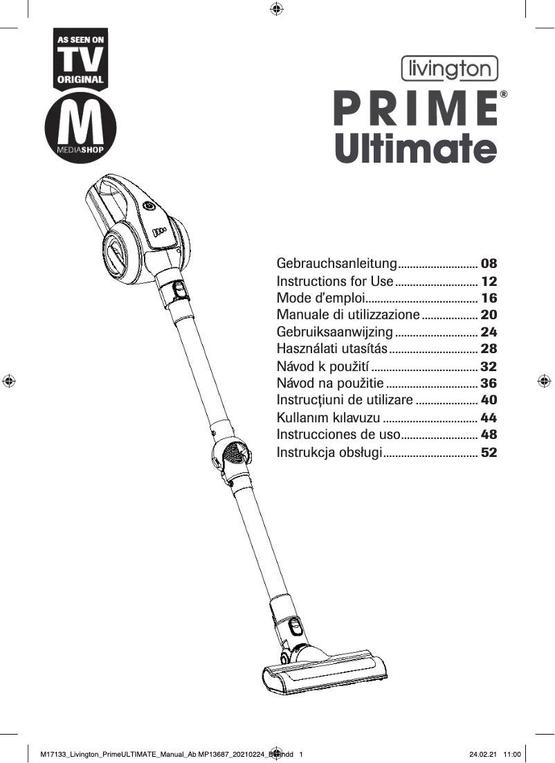Imagen de la primera página del manual del dispositivo Prime Ultimate