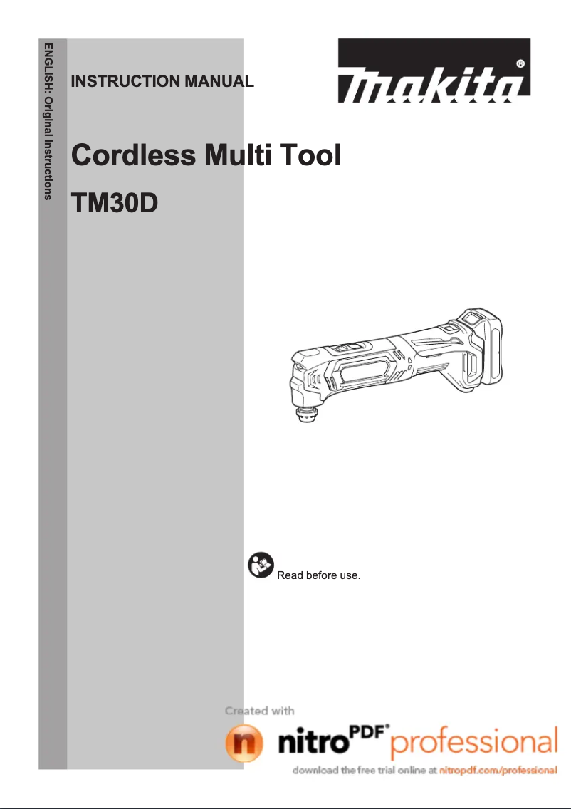 Page n°1 - Manuel utilisateur Makita TM30DWAE