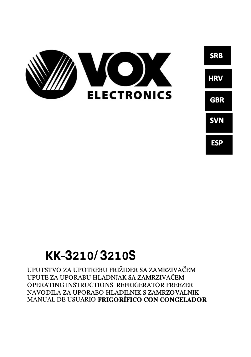 Página 1 del manual Manual de usuario VOX KK3210S
