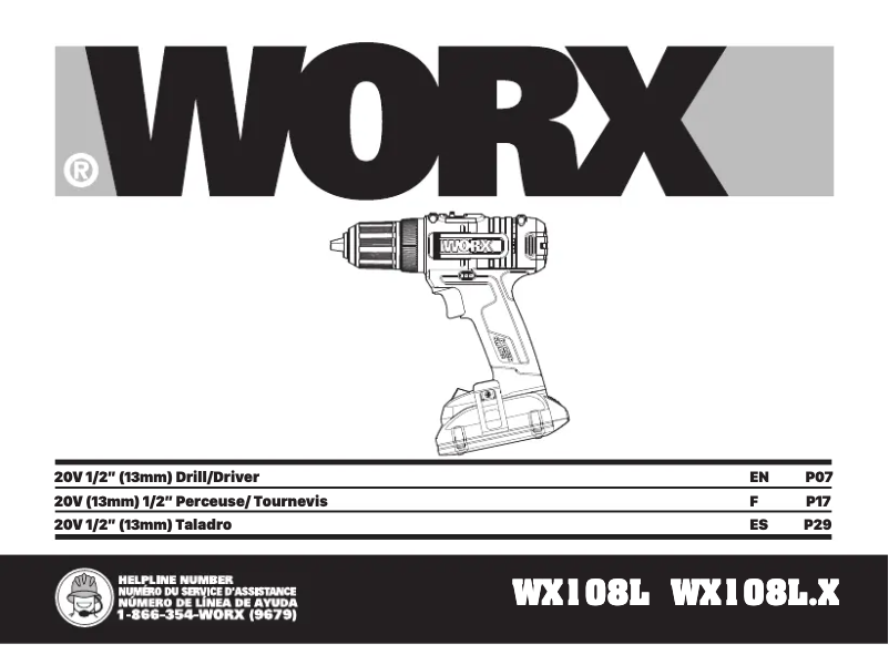 Page 1 de la notice Manuel utilisateur Worx WX108L