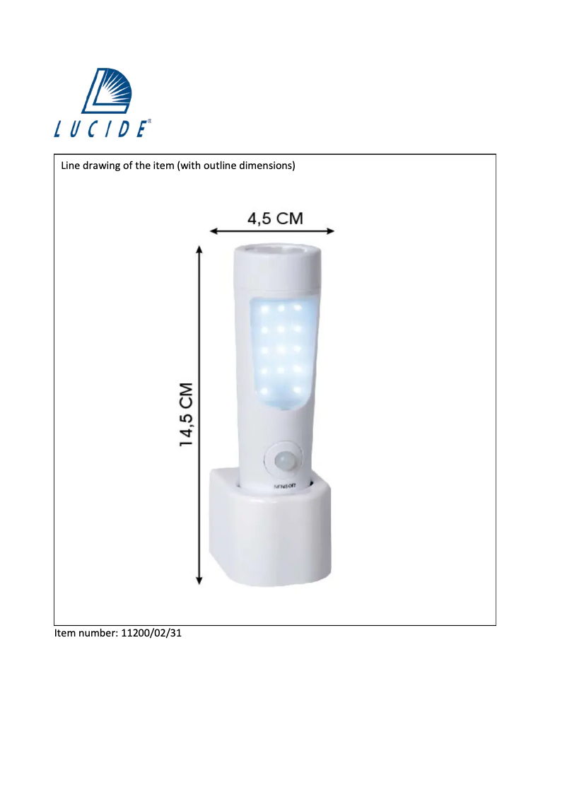 Page 1 de la notice Manuel utilisateur Lucide Bo 11200/02/31
