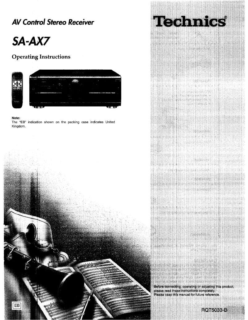Page n°1 - Manuel utilisateur Technics SA-AX7