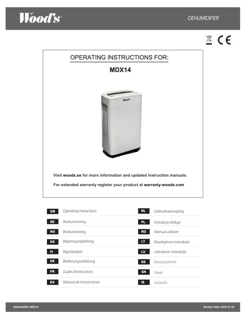 Image de la première page du manuel de l'appareil MDX14