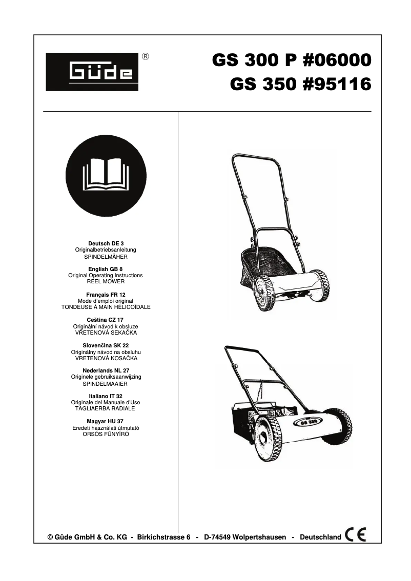 First page image of the manual for GS 300 P