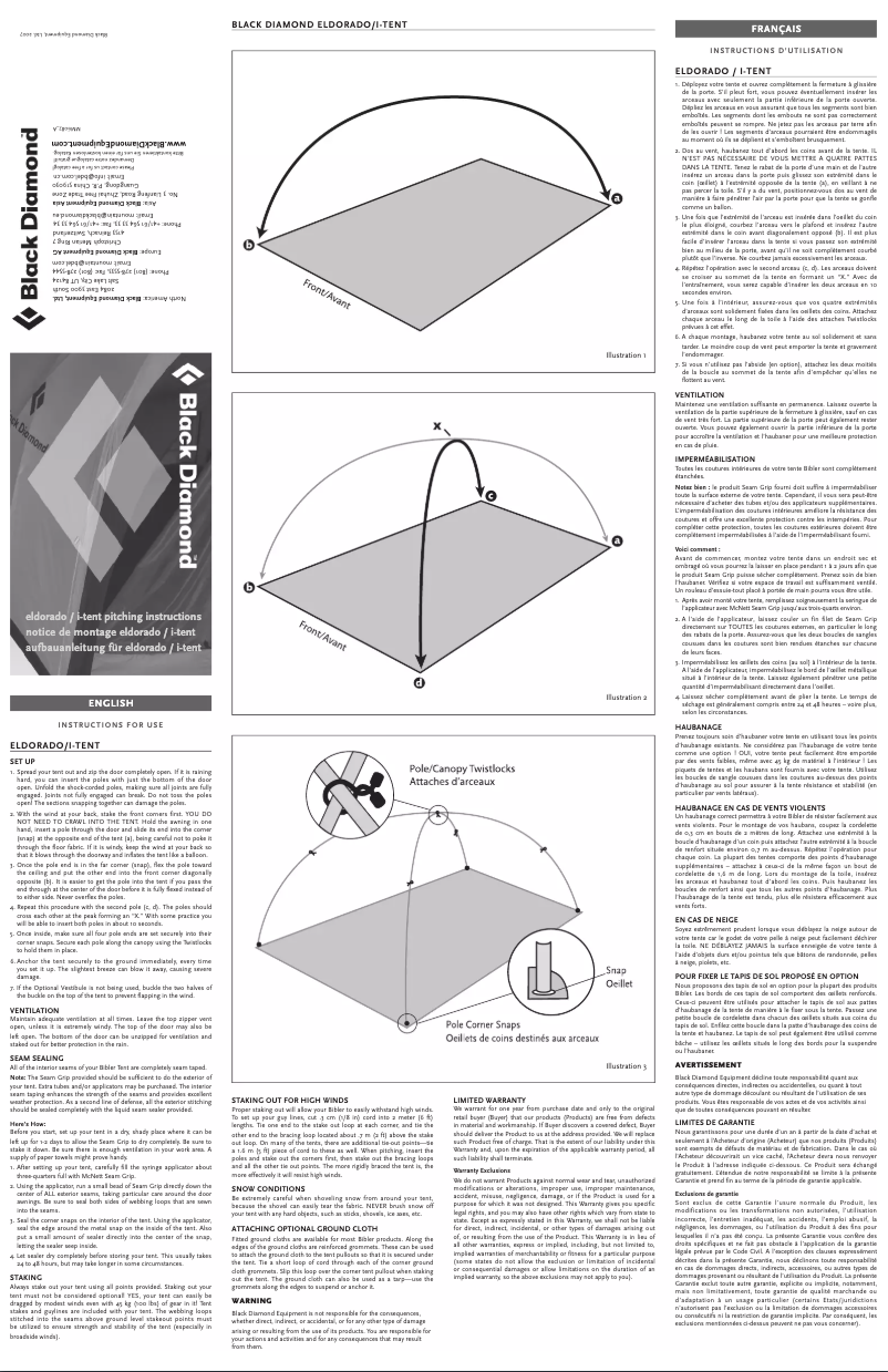 Página 1 del manual Manual de usuario Black Diamond Eldorado
