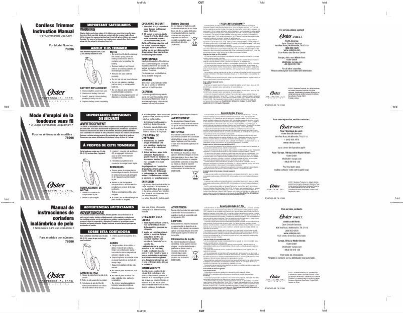 Page 1 de la notice Manuel utilisateur Oster AMP