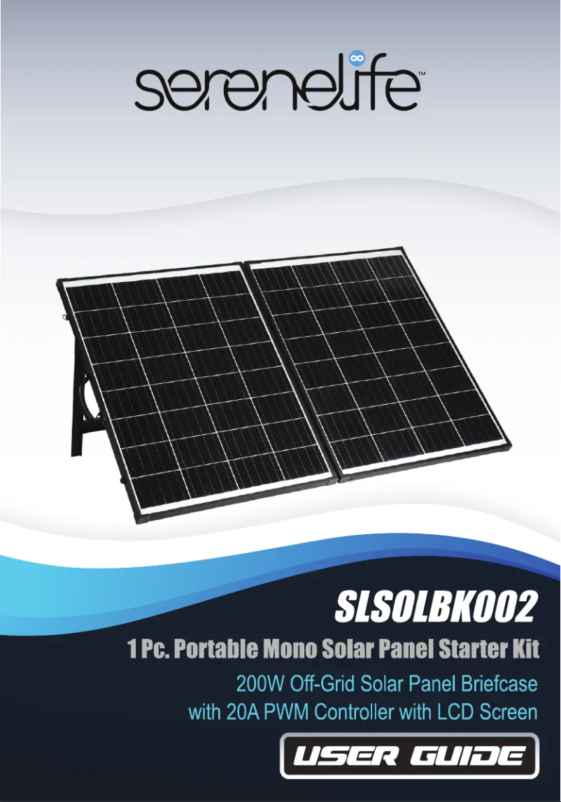Page 1 de la notice Manuel utilisateur SereneLife SLSOLBK002