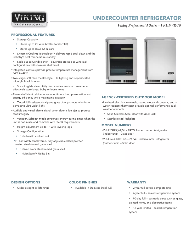 Image de la première page du manuel de l'appareil VRUO5240DRSS