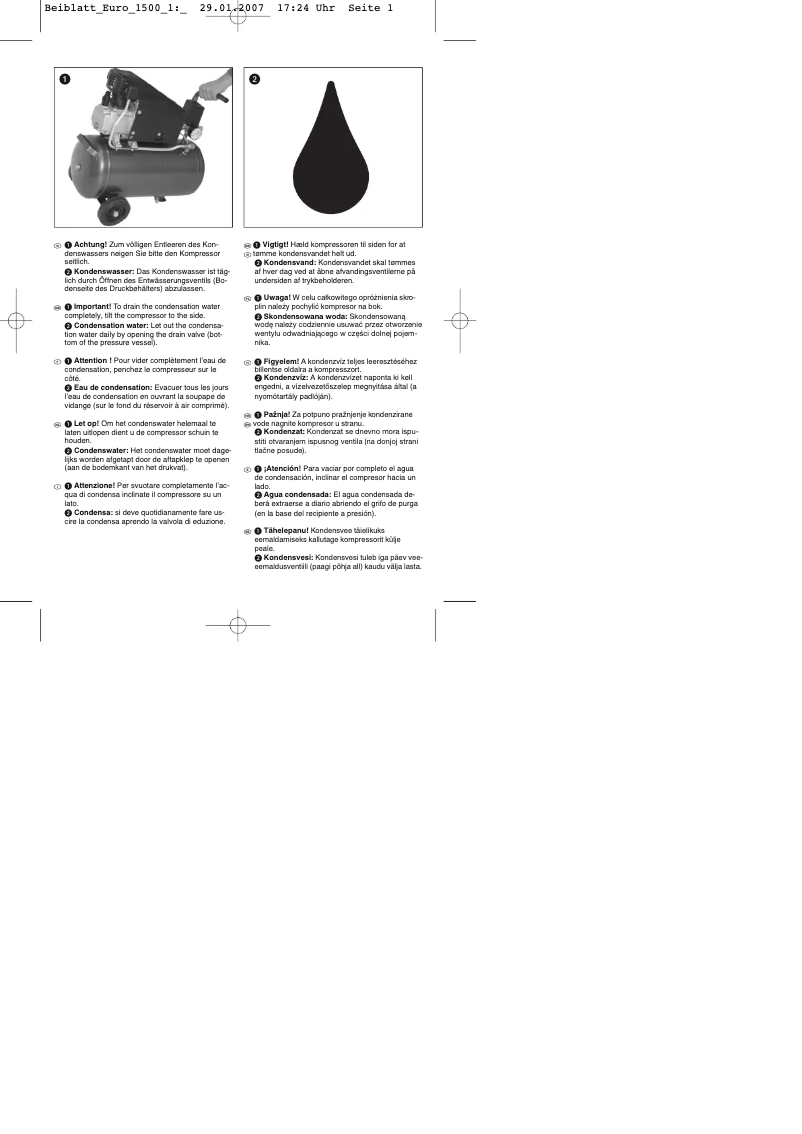 Page 1 de la notice Manuel utilisateur Einhell EURO 1500/1